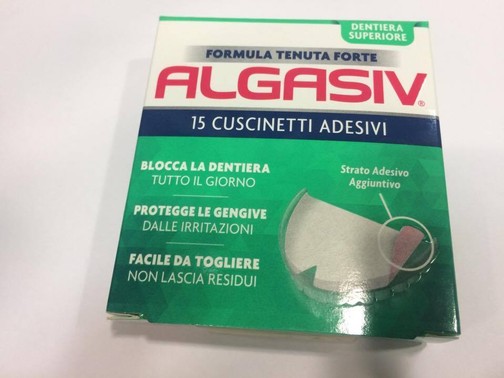 ALGASIV - 15 Cuscinetti adesivi - Dentiera superiore/Inferiore