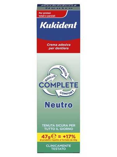 KUKIDENT - Crema adesiva per dentiera - Complete - Neutro
