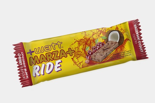 +WATT Marza+ Ride - Barretta energetica a base di pasta di mandorle - gusto cocco amarena